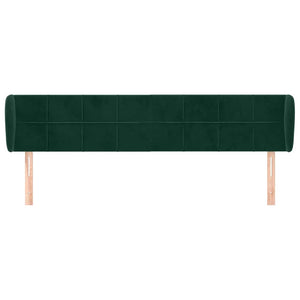 Kopfteil mit Ohren Dunkelgrün 203x23x78/88 cm Samt