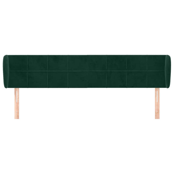 Kopfteil mit Ohren Dunkelgrün 203x23x78/88 cm Samt