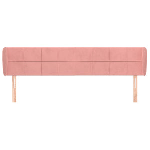 Kopfteil mit Ohren Rosa 203x23x78/88 cm Samt