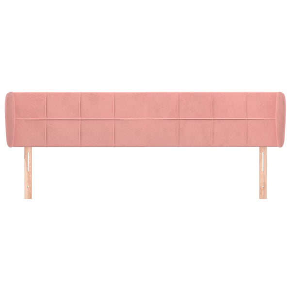 Kopfteil mit Ohren Rosa 203x23x78/88 cm Samt