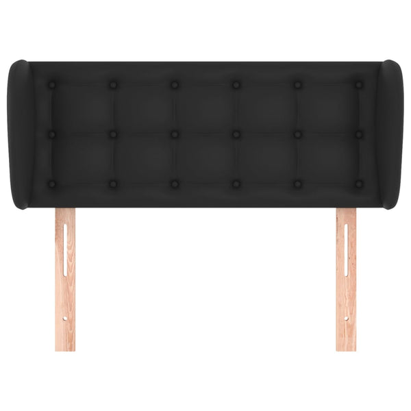 Kopfteil mit Ohren Schwarz 83x23x78/88 cm Kunstleder