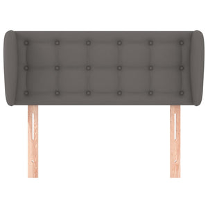 Kopfteil mit Ohren Grau 83x23x78/88 cm Kunstleder