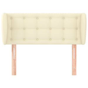 Kopfteil mit Ohren Creme 93x23x78/88 cm Kunstleder