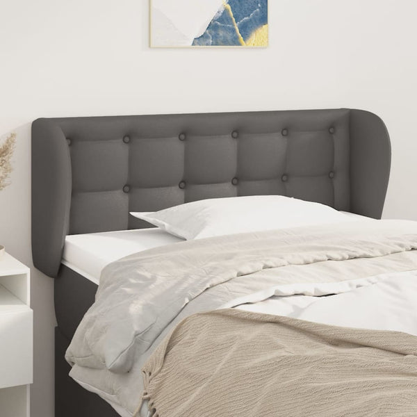 vidaXL Tête de lit à oreilles gris 93x23x78/88 cm similicuir