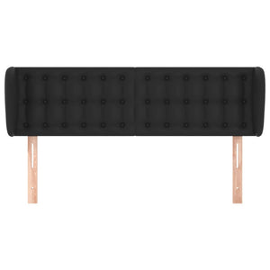 Kopfteil mit Ohren Schwarz 147x23x78/88 cm Kunstleder