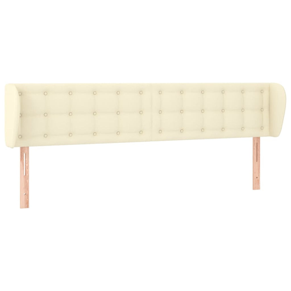 Kopfteil mit Ohren Creme 163x23x78/88 cm Kunstleder
