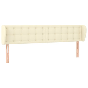 Kopfteil mit Ohren Creme 163x23x78/88 cm Kunstleder