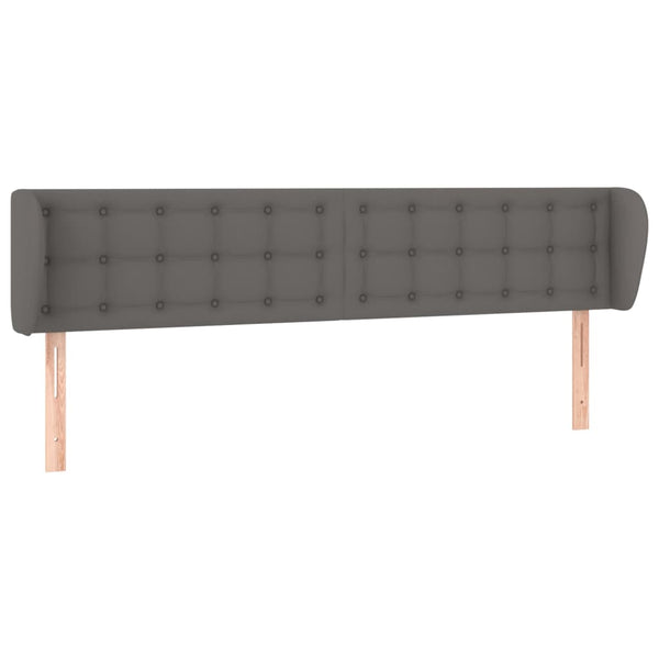 Kopfteil mit Ohren Grau 163x23x78/88 cm Kunstleder