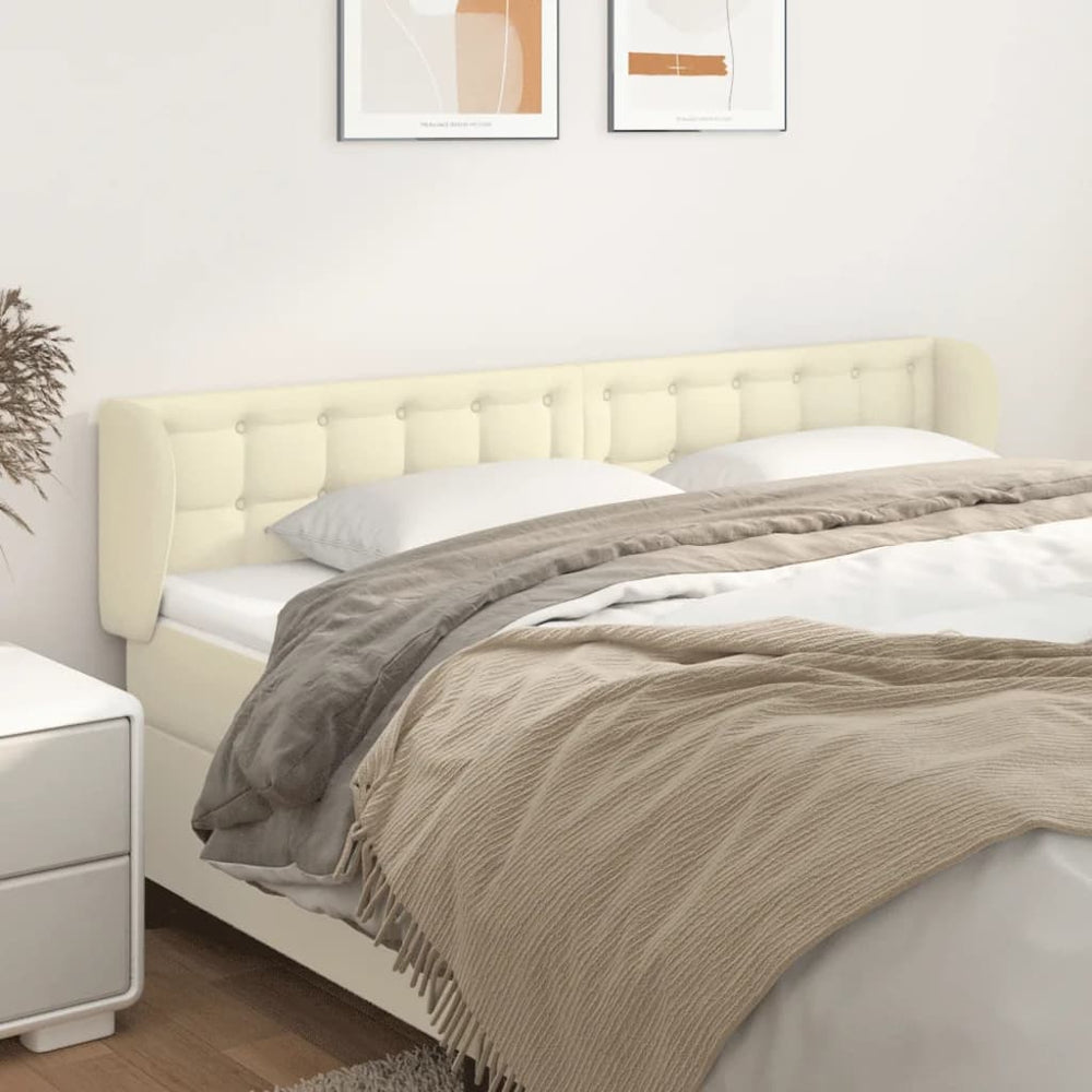 Kopfteil mit Ohren Creme 183x23x78/88 cm Kunstleder