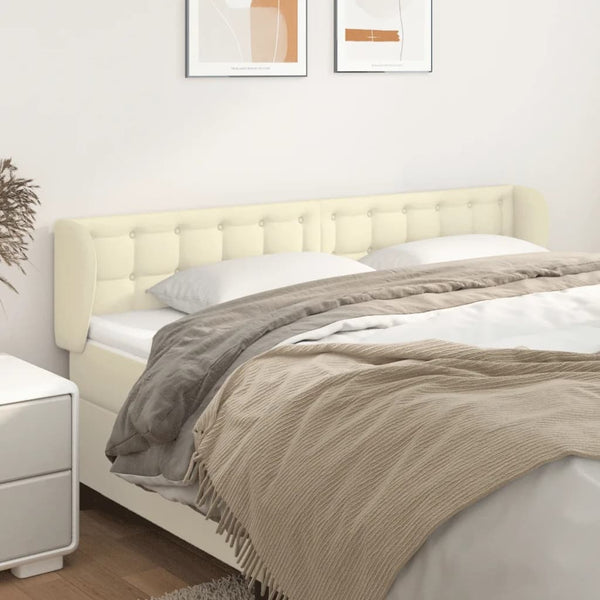 Kopfteil mit Ohren Creme 183x23x78/88 cm Kunstleder