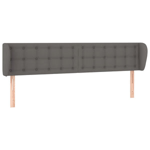Kopfteil mit Ohren Grau 183x23x78/88 cm Kunstleder