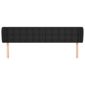 Kopfteil mit Ohren Schwarz 203x23x78/88 cm Kunstleder