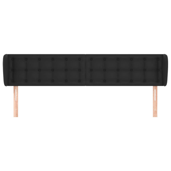 Kopfteil mit Ohren Schwarz 203x23x78/88 cm Kunstleder