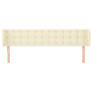 Kopfteil mit Ohren Creme 203x23x78/88 cm Kunstleder