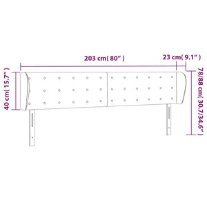 Kopfteil mit Ohren Creme 203x23x78/88 cm Kunstleder
