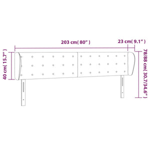 Kopfteil mit Ohren Grau 203x23x78/88 cm Kunstleder