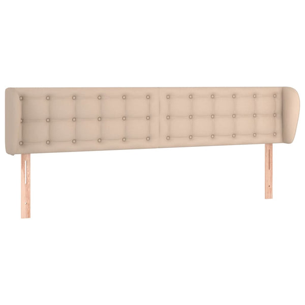 Kopfteil mit Ohren Cappuccino-Braun 203x23x78/88 cm Kunstleder