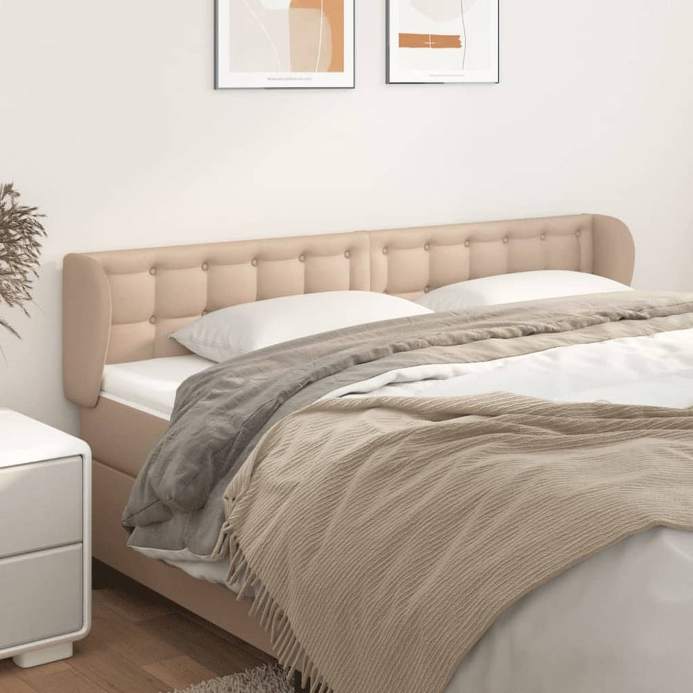 Kopfteil mit Ohren Cappuccino-Braun 203x23x78/88 cm Kunstleder