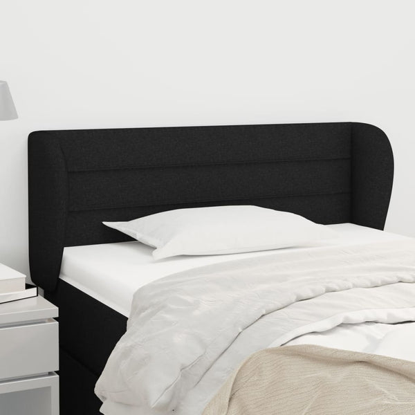 vidaXL Tête de lit à oreilles Noir 83x23x78/88 cm Tissu