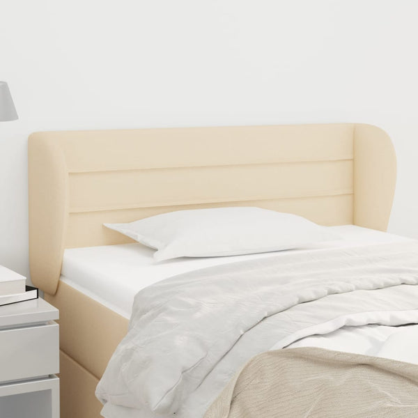 Kopfteil mit Ohren Creme 83x23x78/88 cm Stoff