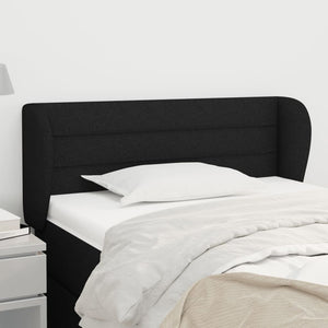 vidaXL Tête de lit à oreilles Noir 93x23x78/88 cm Tissu