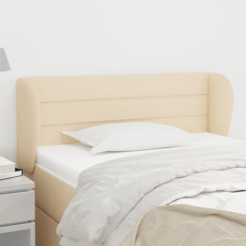 Kopfteil mit Ohren Creme 103x23x78/88 cm Stoff
