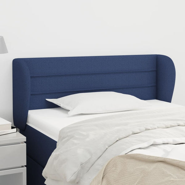 vidaXL Tête de lit à oreilles Bleu 103x23x78/88 cm Tissu