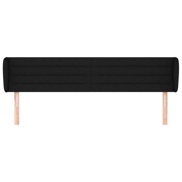 Kopfteil mit Ohren Schwarz 163x23x78/88 cm Stoff