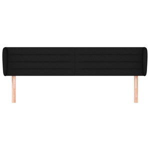 Kopfteil mit Ohren Schwarz 183x23x78/88 cm Stoff