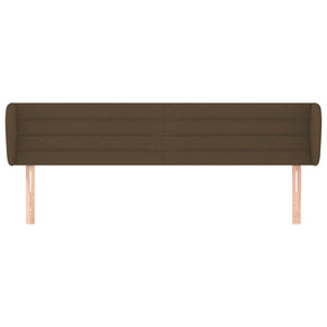 Kopfteil mit Ohren Dunkelbraun 203x23x78/88 cm Stoff
