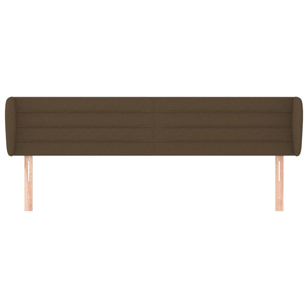 Kopfteil mit Ohren Dunkelbraun 203x23x78/88 cm Stoff