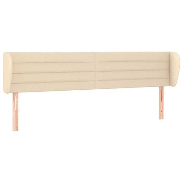 vidaXL Tête de lit à oreilles crème 203x23x78/88 cm Tissu