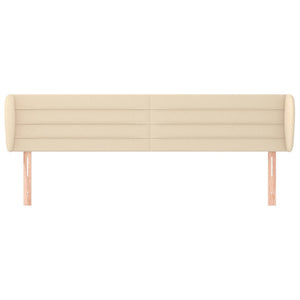 vidaXL Tête de lit à oreilles crème 203x23x78/88 cm Tissu