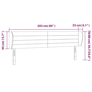 vidaXL Tête de lit à oreilles crème 203x23x78/88 cm Tissu