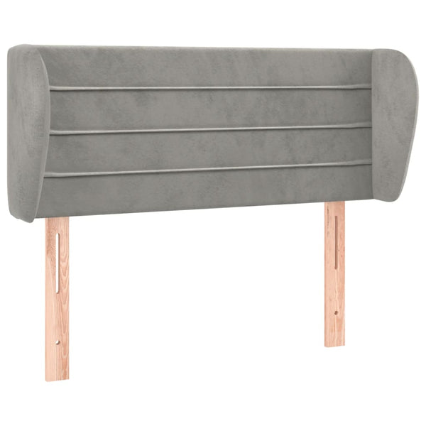 vidaXL Tête de lit avec oreilles gris clair 83x23x78/88 cm velours