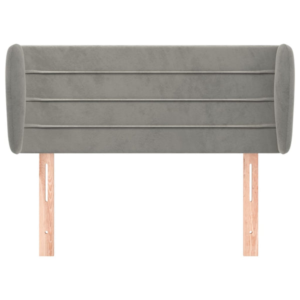 vidaXL Tête de lit avec oreilles gris clair 83x23x78/88 cm velours