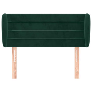 vidaXL Tête de lit à oreilles vert foncé 83x23x78/88 cm velours