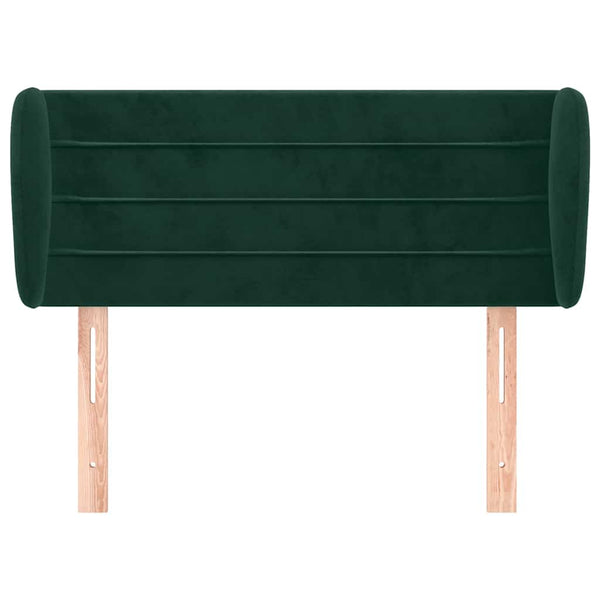 vidaXL Tête de lit à oreilles vert foncé 83x23x78/88 cm velours