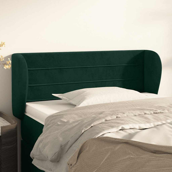vidaXL Tête de lit à oreilles vert foncé 83x23x78/88 cm velours