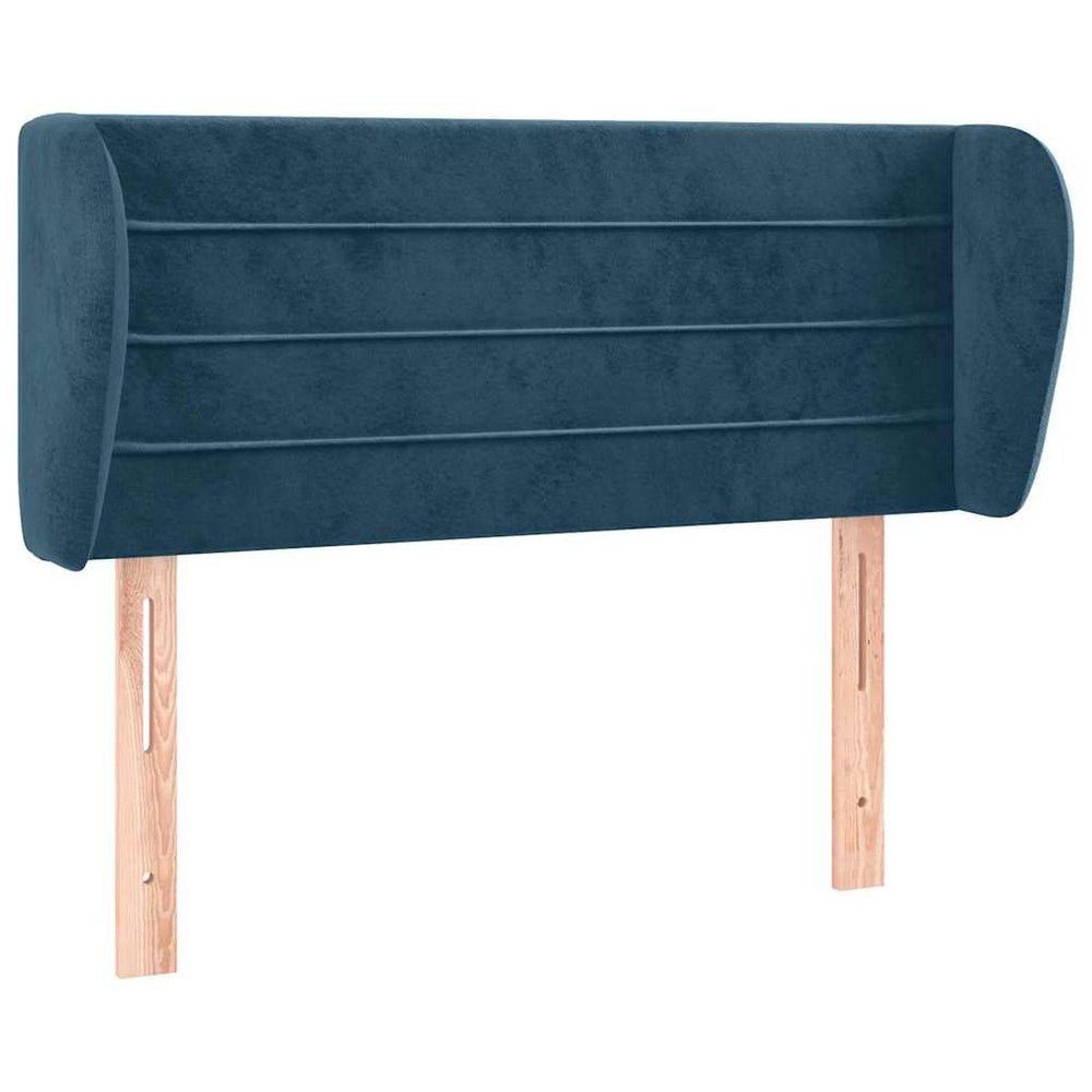Kopfteil mit Ohren Dunkelblau 93x23x78/88 cm Samt