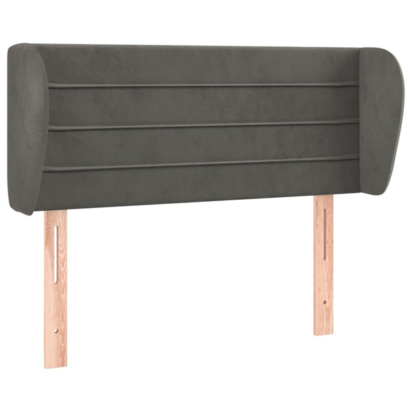 vidaXL Tête de lit à oreilles Gris foncé 103x23x78/88 cm Velours