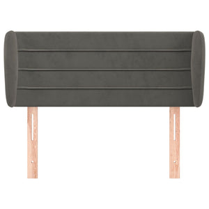 vidaXL Tête de lit à oreilles Gris foncé 103x23x78/88 cm Velours