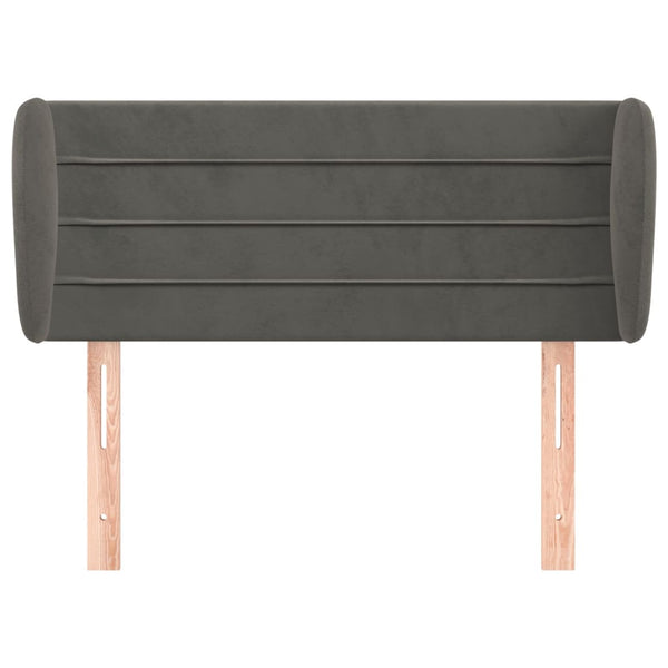 vidaXL Tête de lit à oreilles Gris foncé 103x23x78/88 cm Velours