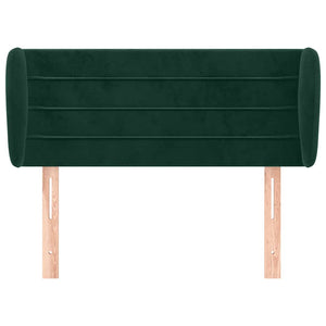 Kopfteil mit Ohren Dunkelgrün 103x23x78/88 cm Samt