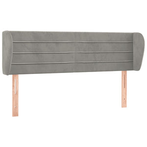 vidaXL Tête de lit à oreilles Gris clair 147x23x78/88 cm Velours
