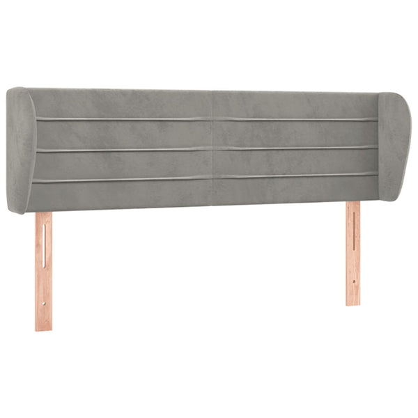 vidaXL Tête de lit à oreilles Gris clair 147x23x78/88 cm Velours