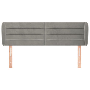 vidaXL Tête de lit à oreilles Gris clair 147x23x78/88 cm Velours