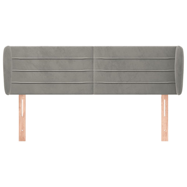 vidaXL Tête de lit à oreilles Gris clair 147x23x78/88 cm Velours