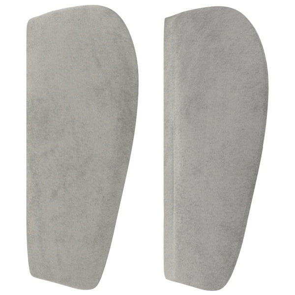 vidaXL Tête de lit à oreilles Gris clair 147x23x78/88 cm Velours
