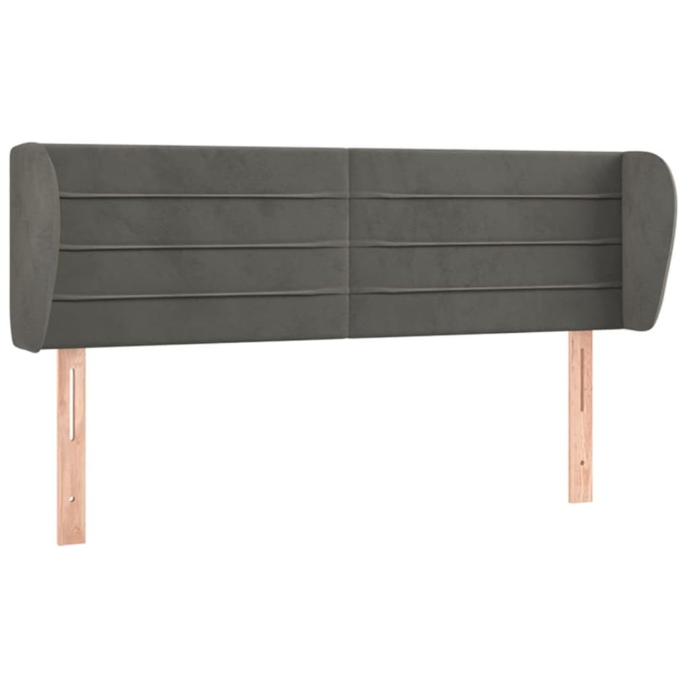 Kopfteil mit Ohren Dunkelgrau 147x23x78/88 cm Samt